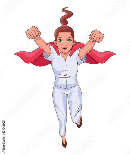 female doctor flying