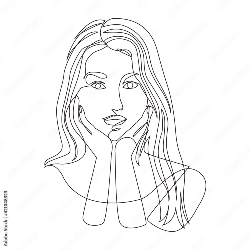 woman young drawn woman young drawn