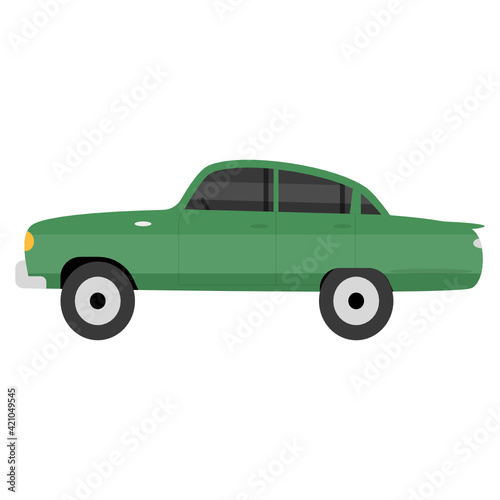 
Vintage car icon of flat style, retro transport  

