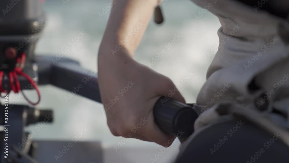 riding boat accelerating outboard motor close-up riding boat accelerating outboard motor close-up