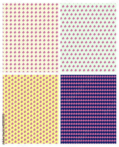 Vector set of design floral seamless pattern with pink magnolia blossom flowers, seamless texture.Spring.Illustration for wedding invitations, wallpaper, textile, wrapping paper, fashion, fabric, web.