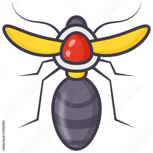 
Honey pollinator flying insect, flat cartoon of cute bee 

