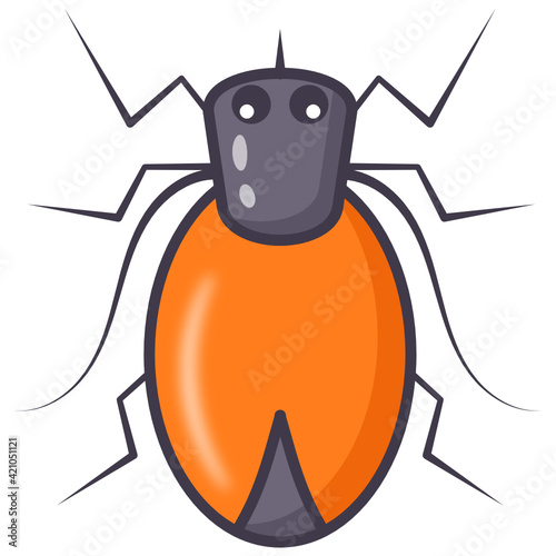 
Blattodea insect, flat cartoon icon of cockroach 

