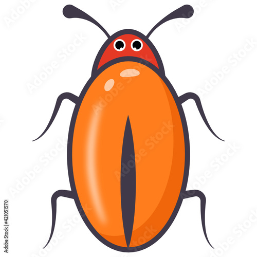 
Blattodea insect, flat cartoon icon of cockroach 


