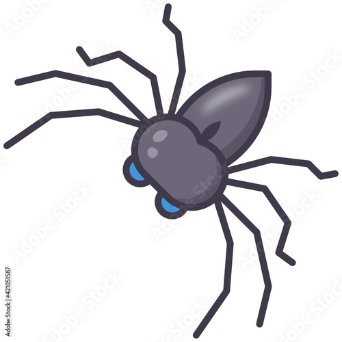 
Harvestmen, flat icon of arachnids 

