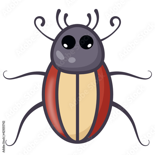 
Honey pollinator flying insect, flat cartoon of cute bee 

