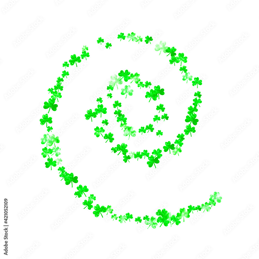 Clover background for Saint Patricks Day. Lucky trefoil confetti. Glitter frame of shamrock leaves. Template for party invite, retail offer and ad. Festive clover background. Clover background for Saint Patricks Day. Lucky trefoil confetti. Glitter frame of shamrock leaves. Template for party invite, retail offer and ad. Festive clover background.