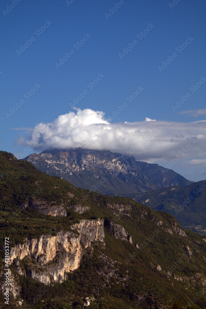 view of the mountains,nature, sky, clouds, panorama, alps, blue,landscape,tourism, italy 