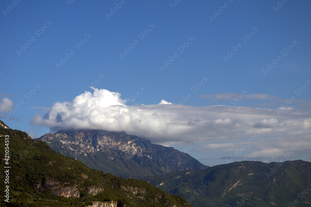 clouds over the mountain,sky, landscape, nature,blue, green, alps, panorama, view, travel,panoramic, peak, high, rock,tourism, outdoors 