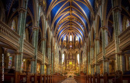 Interior of Notre-Dame Cathedral Basilica, Ottawa, Ontario, Travel to Canada