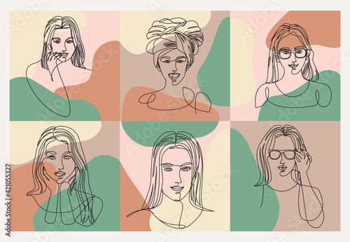 six women drawn