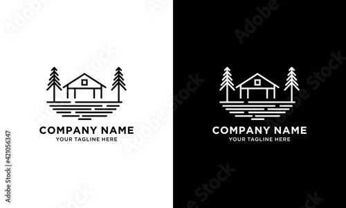 Clean vintage house builder logo template - vector
