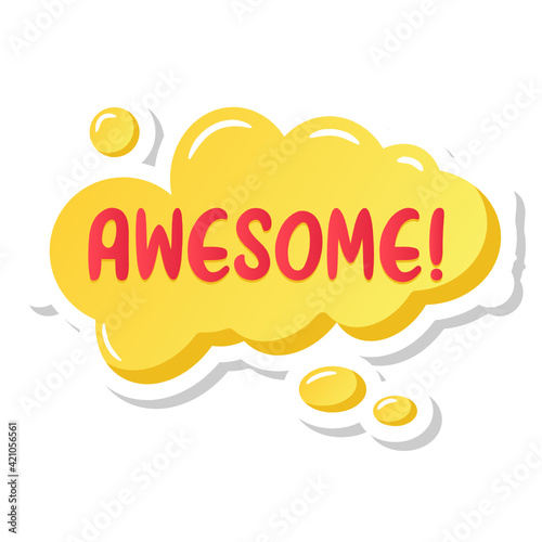 
Dan awesome chat bubble flat sticker

