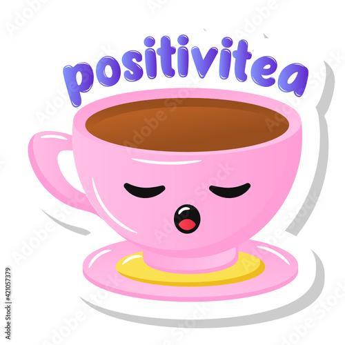 
A flat teacup vector, printable sticker

