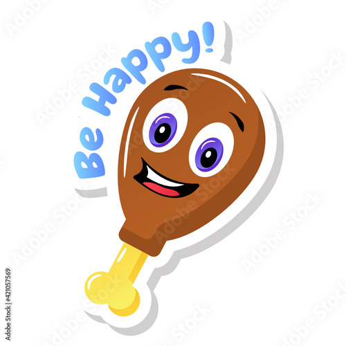 
Cute drumstick face flat sticker


