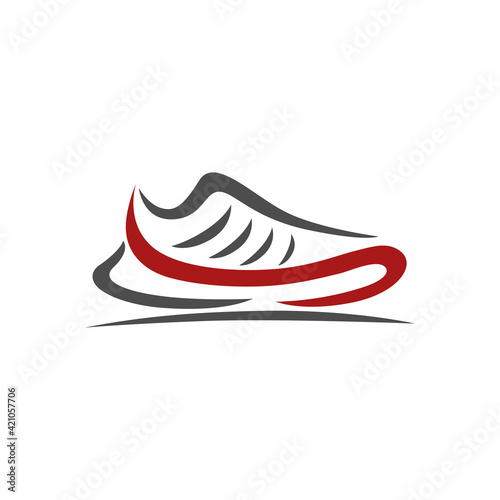 Modern sports shoes logo. Vector illustration.