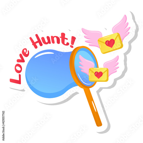 
A butterfly catcher flat sticker design

