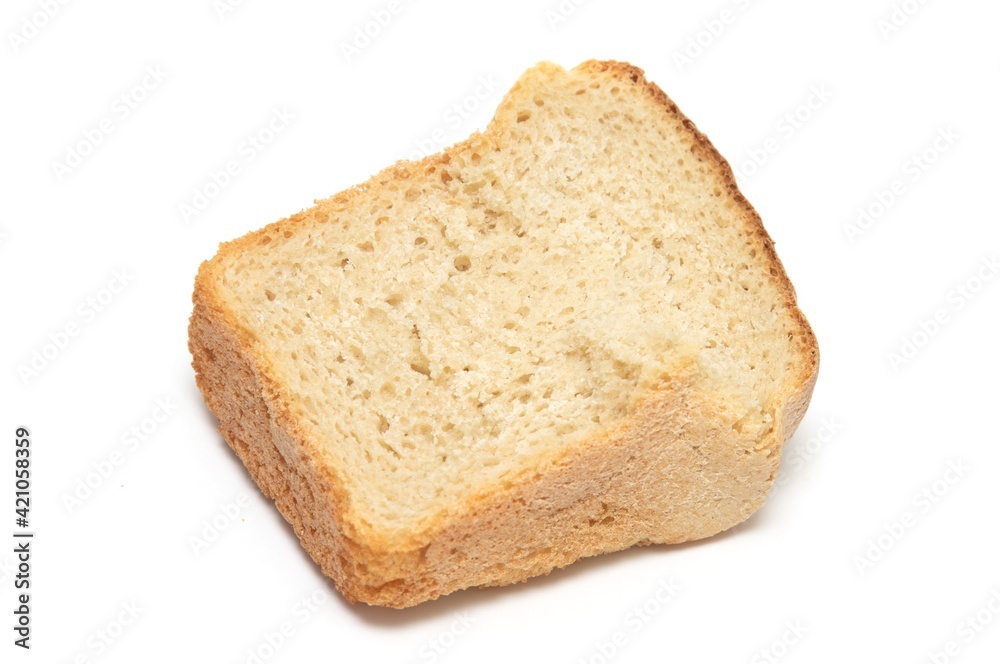slice of white bread isolated on white background slice of white bread isolated on white background