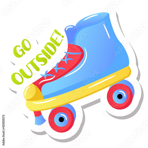 
Roller skate, go outside concept flat vector

 photo