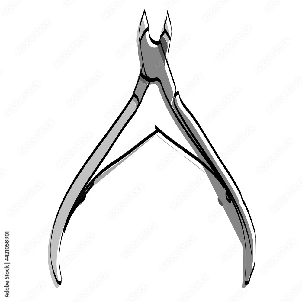 Accessories for manicure. Manicure nippers. Vector illustration. Accessories for manicure. Manicure nippers. Vector illustration.