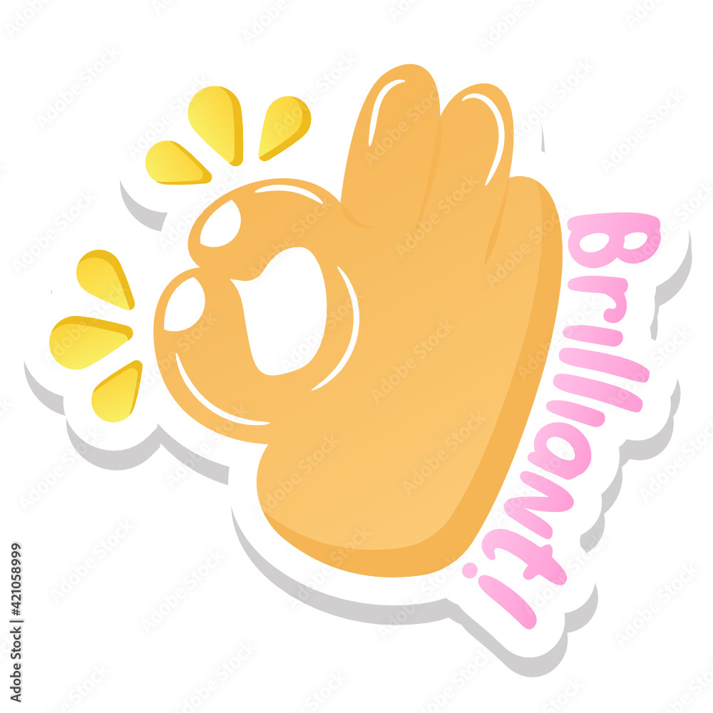 An ok sticker with hand gesture
An ok sticker with hand gesture