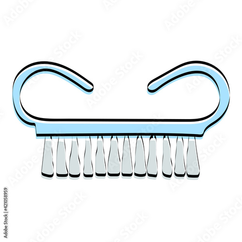 Accessories for manicure.
Manicure brush. Vector illustration.