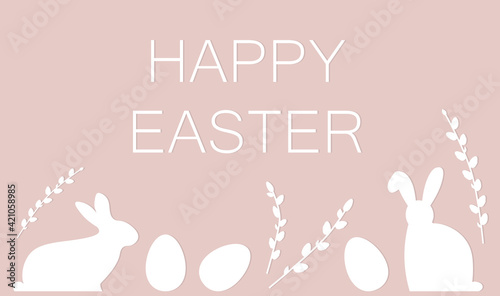 happyy easter greeting card- vector illustration