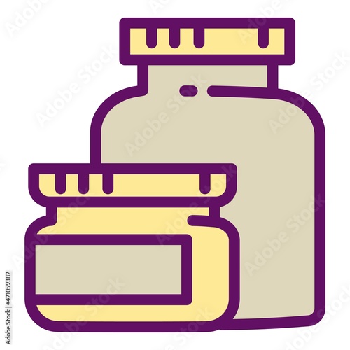 Sport nutrition jars icon. Outline Sport nutrition jars vector icon for web design isolated on white background