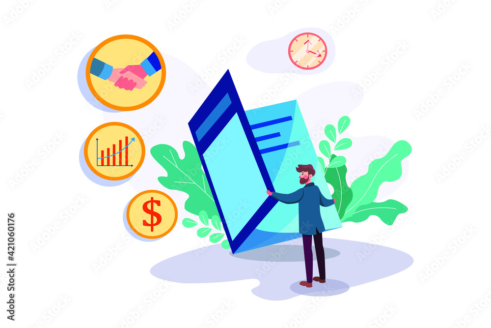 Meeting Invitation Vector Illustration concept. Flat illustration isolated on white background Meeting Invitation Vector Illustration concept. Flat illustration isolated on white background