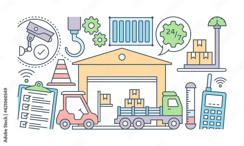 Fototapeta premium A banner of social media designed with flat linear illustration