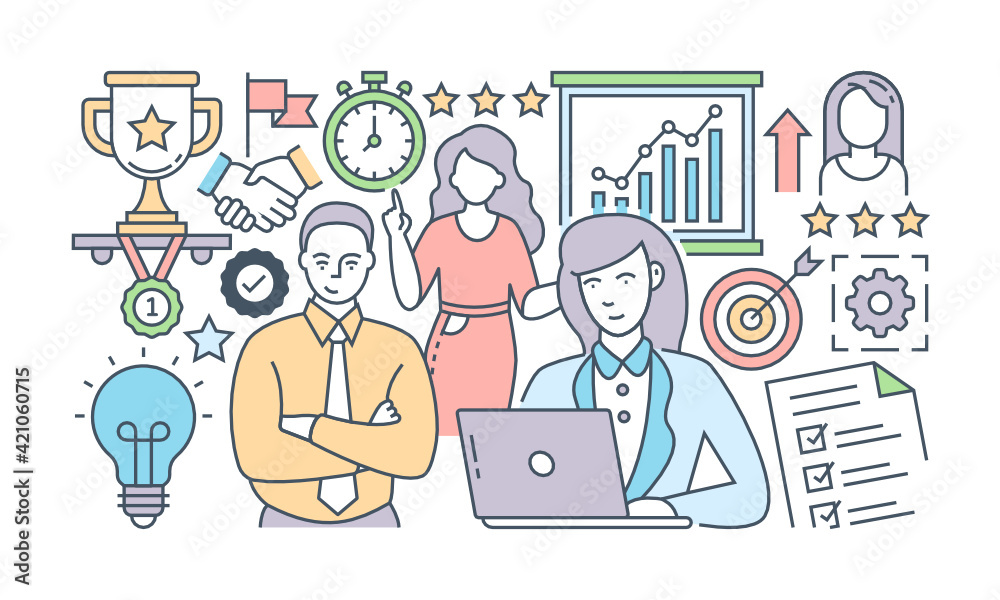 A banner of social media designed with flat linear illustration
A banner of social media designed with flat linear illustration