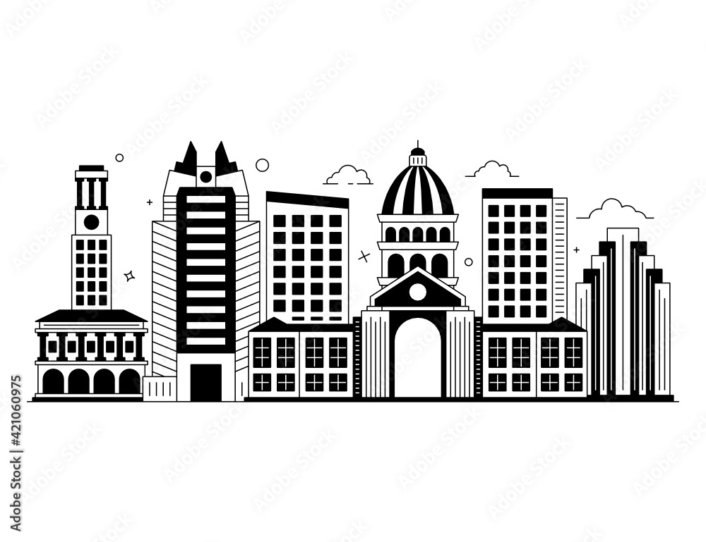 
Austin illustration in glyph style vector, city landmark 


