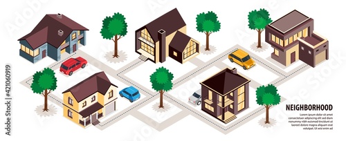 Modern Suburb Neighborhood Infographics