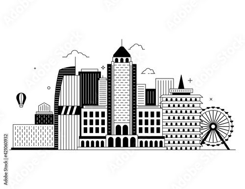 
Los angeles glyph illustration, famous for films and television industry

