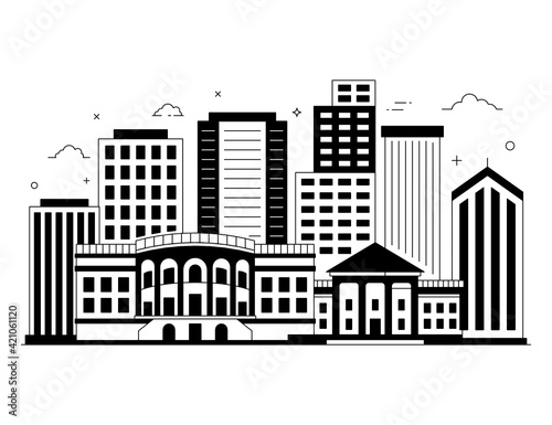 
Washington dc in editable glyph style illustration, district of columbia 

