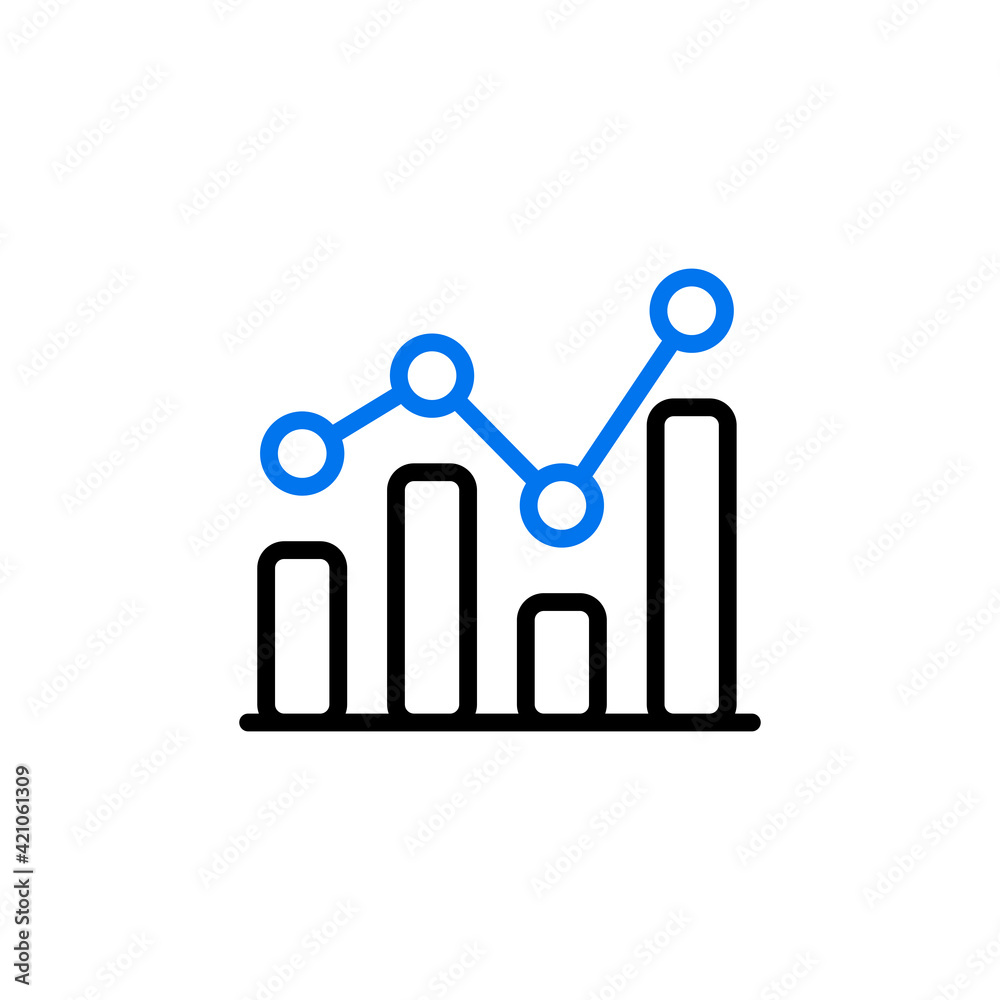 Graph in trendy vector icon. Finances sign Graph in trendy vector icon. Finances sign