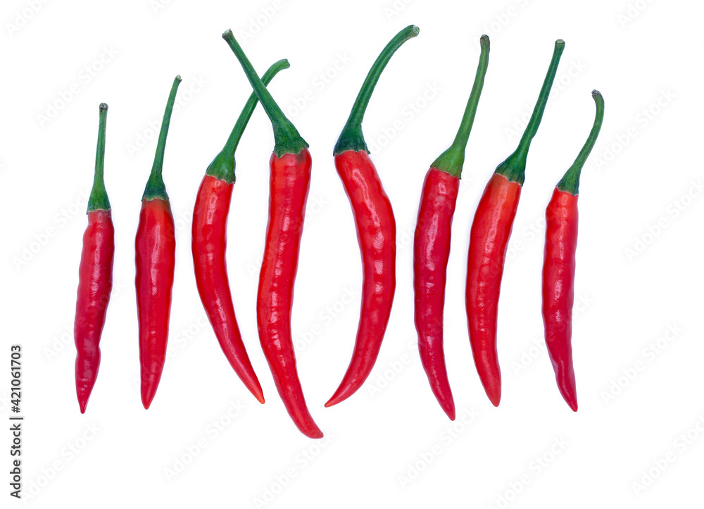 Close-up a lot of red hot chilli pepers, spicy food concept, yummy, Thai styles, ingredian of Thai food, hot and spicy clipping path isolated on white background. Close-up a lot of red hot chilli pepers, spicy food concept, yummy, Thai styles, ingredian of Thai food, hot and spicy clipping path isolated on white background.
