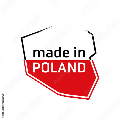 Mapa Polski flaga wyprodukowano w Polsce PRODUKT POLSKI made in poland znak ikona symbol na opakowania