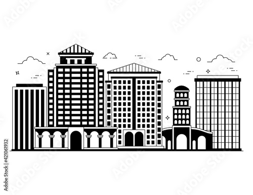 
Albuquerque in trendy editable glyph illustration, new mexico city 

