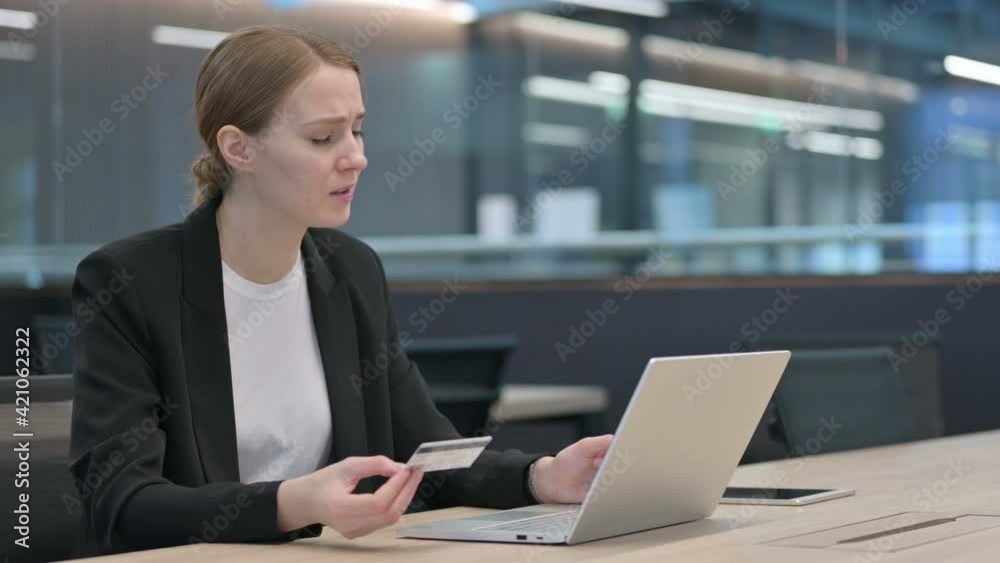 Online Shopping Payment Failure on Laptop by Businesswoman Online Shopping Payment Failure on Laptop by Businesswoman