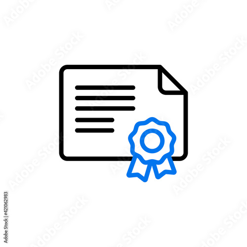 Certified vector icon isolated on the white