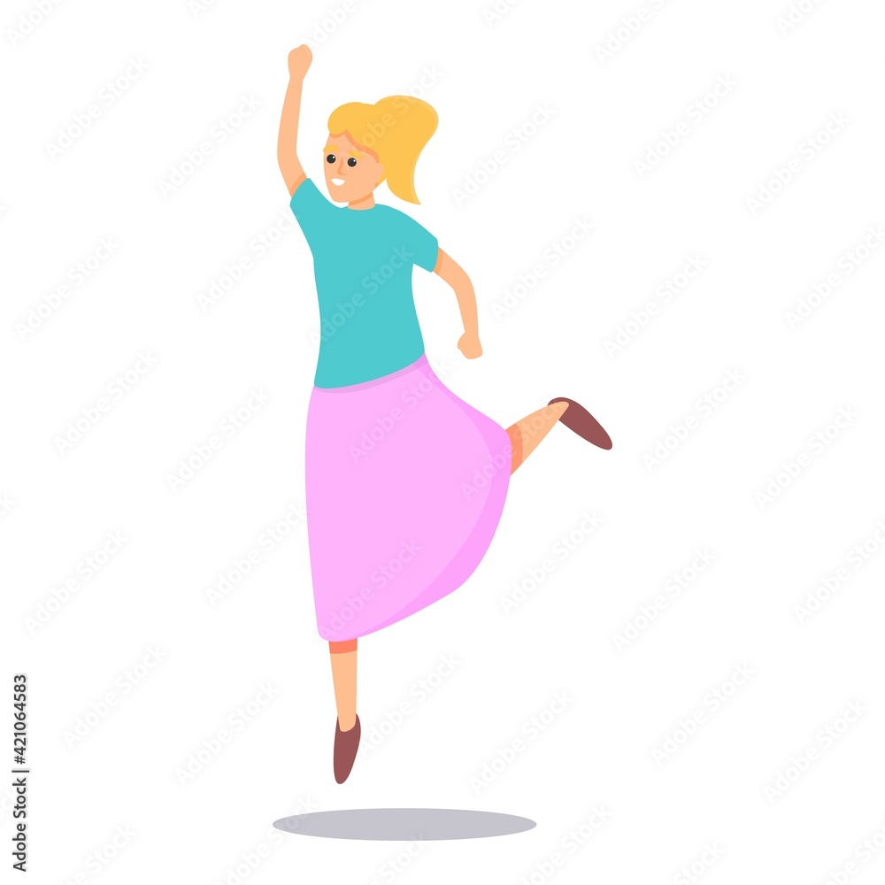 Active girl icon. Cartoon of active girl vector icon for web design isolated on white background Active girl icon. Cartoon of active girl vector icon for web design isolated on white background