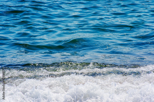 Fototapeta Naklejka Na Ścianę i Meble -  Soft wave of sea on sandy beach. Background.