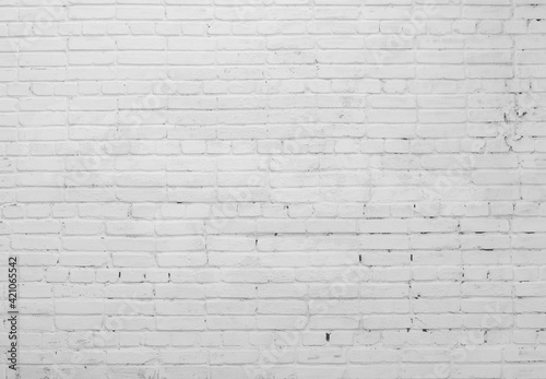 Photo of a white brick wall. Abstract background.