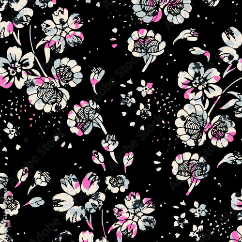 Floral seamless pattern For textile, wallpapers, print, wrapping paper. Vector stock illustration.