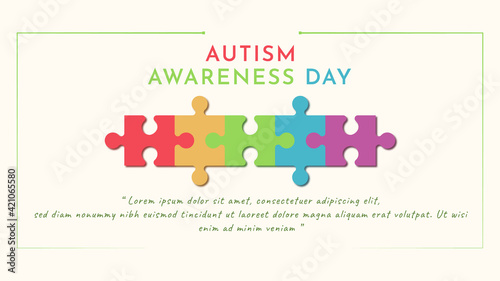 World autism day background with puzzle Free Vector