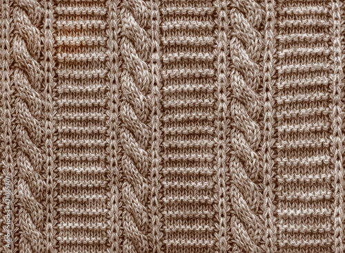 knitting braids, sweater fabric background texture