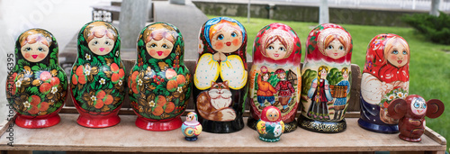 Shelf store wooden souvenirs - matryoshka dolls © aleks