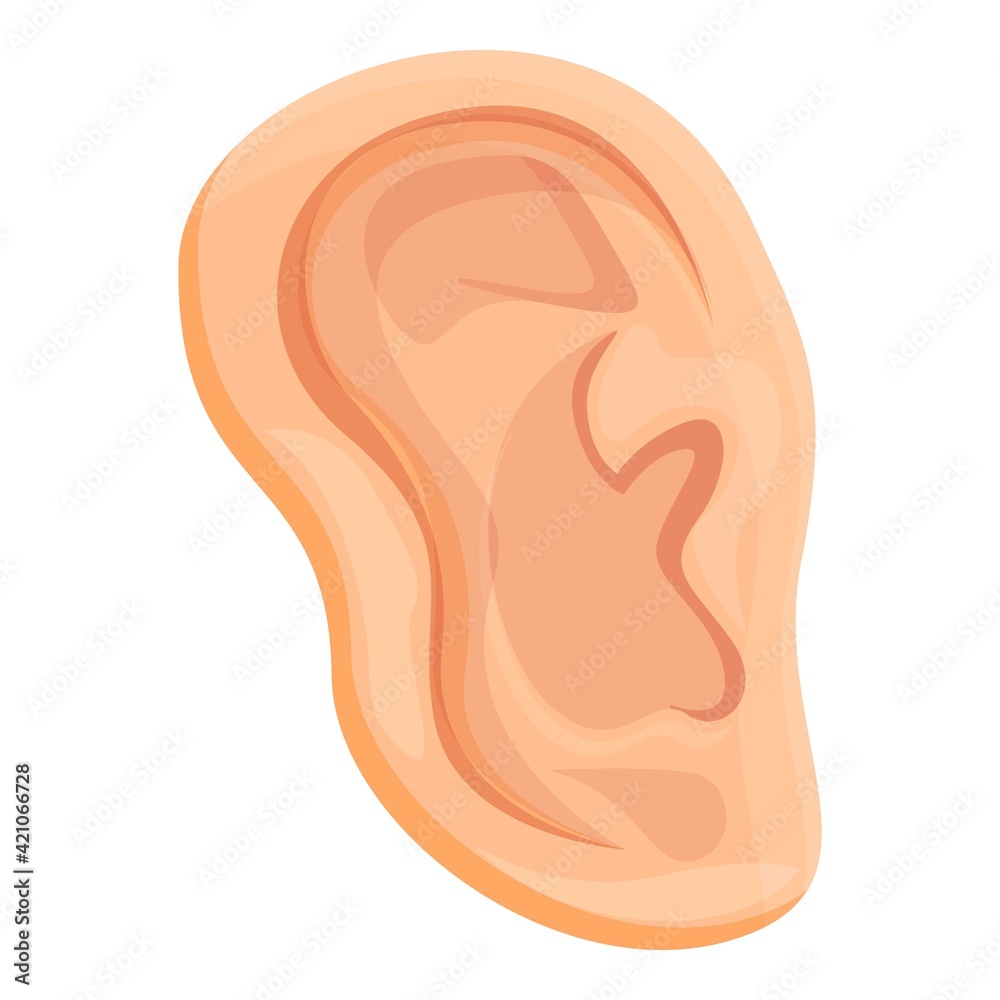Ear body organ icon. Cartoon of ear body organ vector icon for web design isolated on white background Ear body organ icon. Cartoon of ear body organ vector icon for web design isolated on white background