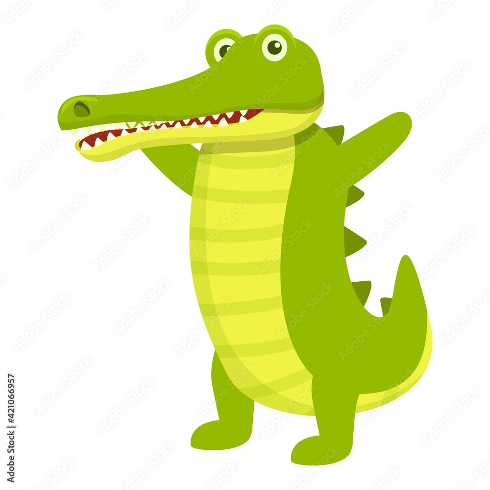 Fototapeta premium Smiling crocodile icon. Cartoon of Smiling crocodile vector icon for web design isolated on white background